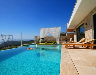 Kaş İslamlar'da Deniz ve Doğa Manzaralı, Özel Havuzlu, Lüks Villa - 5
