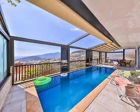 Kaş Kalkan'da Deniz Manzaralı, Kapalı ve Isıtmalı Havuzlu, Kiralık Villa - 3