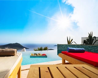 Kaş İslamlar'da Deniz Manzaralı, Özel Havuzlu, Jakuzili, Kiralık Villa - 5