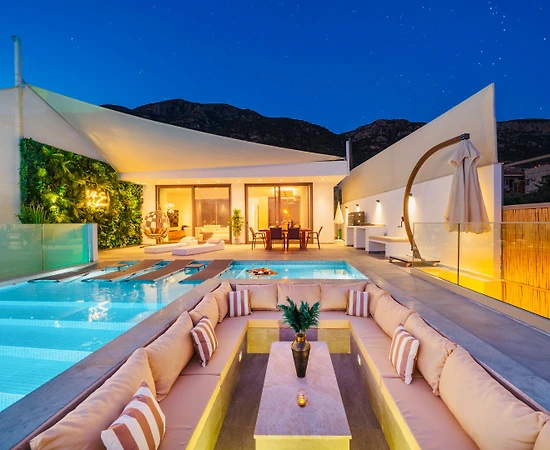 Kalkan Kördere'de Eşsiz Deniz Manzaralı, Özel Havuzlu, 6 Kişilik Villa - 1