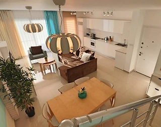 Kıbrıs İskele'de Ortak Havuzlu, Tesis İçerisinde, Kiralık Villa - 3