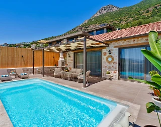 Kaş Kördere'de Enfes Deniz Manzaralı, Özel Havuzlu, 1+1 Villa - 4