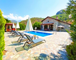 Fethiye Kayaköy'de Doğanın İçerisinde, Özel Havuzlu, Kiralık Taş Villa - 3