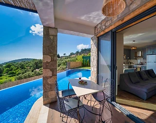 Fethiye Karaağaç'ta Deniz ve Doğa Manzaralı, Özel Havuzlu, Lüks Villa - 4