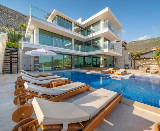 Kaş Kalkan'da Harika Deniz Manzaralı, Özel Havuzlu, Lüks Villa - 1