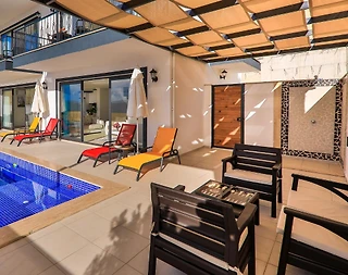 Kaş Bezirgan'da Deniz Manzaralı, Özel Havuzlu, 2+1 Villa - 2