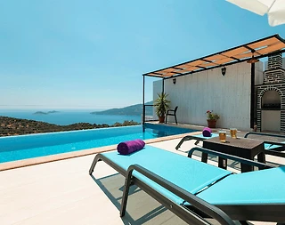 Kaş Kördere'de Muhteşem Deniz Manzaralı, Özel Havuzlu, Kiralık Villa - 4