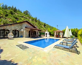 Fethiye Kayaköy'de Doğa İle İç İçe, Özel Havuzlu, Taş Villa - 3