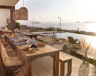 Bodrum'da Bohem Dekorasyona Sahip, Sonsuzluk Havuzlu, Hamamlı Villa - 2