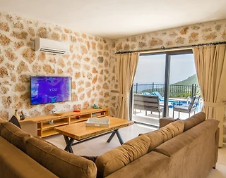 Kaş Sarıbelen'de Büyüleyici Doğada, Özel Havuzlu, Kiralık Villa - 4