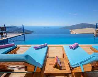 Kaş Bezirgan'da Şehir Manzaralı, Özel Havuzlu, Kiralık Villa - 3