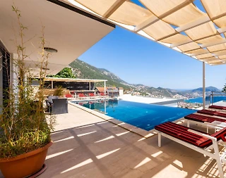 Kaş İslamlar'da Göz Alıcı Deniz Manzaralı, Özel Havuzlu, Kiralık Villa - 4