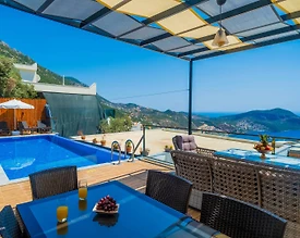 Kaş İslamlar'da Enfes Deniz Manzaralı, Özel Havuzlu, Balayı Villası - 3