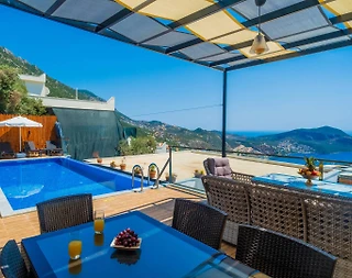 Kaş İslamlar'da Enfes Deniz Manzaralı, Özel Havuzlu, Balayı Villası - 3