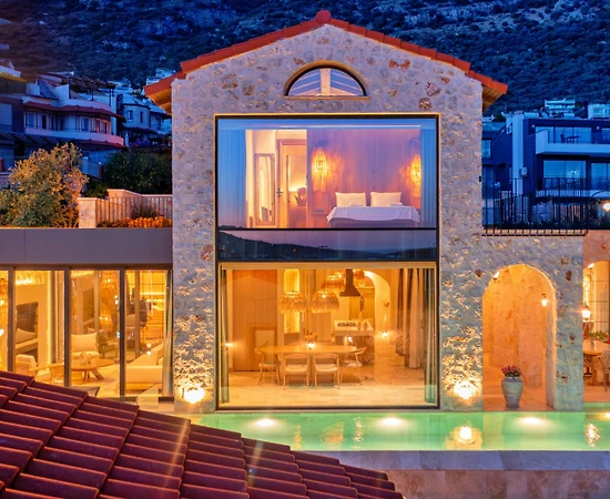 Kaş Kalkan'da Muhteşem Deniz Manzaralı, Özel Havuzlu, 6 Kişilik Villa - 1