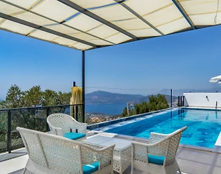 Kaş Bezirgan'da Enfes Deniz Manzaralı, Özel Havuzlu, Jakuzili Villa - 5