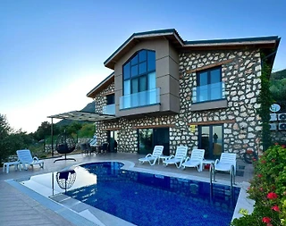 Kaş Sarıbelen'de Muhteşem Doğada, Özel Havuzlu, Taş Villa - 1