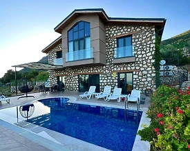 Kaş Sarıbelen'de Muhteşem Doğada, Özel Havuzlu, Taş Villa - 2