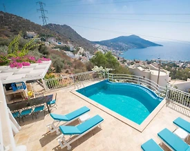 Kaş Kalkan'da Enfes Deniz Manzaralı, Özel Havuzlu, 10 Kişilik Villa - 3