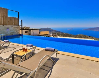 Kaş Bezirgan'da Enfes Deniz Manzaralı, Özel Havuzlu, Lüks Villa - 4