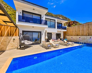 Kaş Bezirgan'da Enfes Deniz Manzaralı, Özel Havuzlu, Lüks Villa - 2