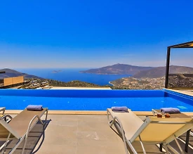 Kaş Bezirgan'da Enfes Deniz Manzaralı, Özel Havuzlu, Lüks Villa - 3