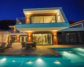 Kaş Bezirgan'da Büyüleyici Deniz Manzaralı, Özel Havuzlu, Kiralık Villa - 3