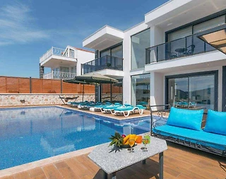 Kaş Kalkan'da Deniz Manzaralı, Sonsuzluk Havuzlu, 4+1 Kiralık Villa - 1