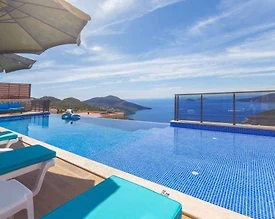 Kaş Kalkan'da Deniz Manzaralı, Sonsuzluk Havuzlu, 4+1 Kiralık Villa - 3