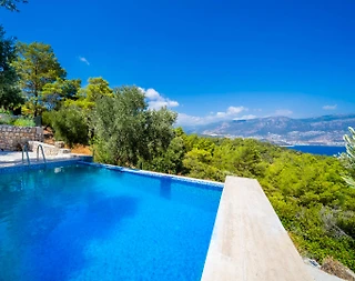 Kaş Yeşilköy'de Enfes Deniz Manzaralı, Özel Havuzlu, Taş Villa - 4