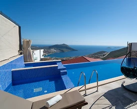 Kaş İslamlar'da Panoramik Deniz Manzaralı, Özel Havuzlu, Lüks Villa - 2