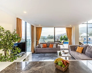 Kaş Kalkan'da Muhteşem Deniz Manzaralı, Özel Havuzlu, Modern Villa - 5