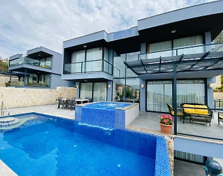Kaş Kalkan'da Muhteşem Deniz Manzaralı, Özel Havuzlu, Modern Villa - 3