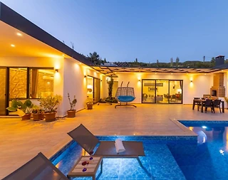 Kaş İslamlar'da Deniz Manzaralı, Özel Havuzlu, Kiralık Balayı Villası - 4