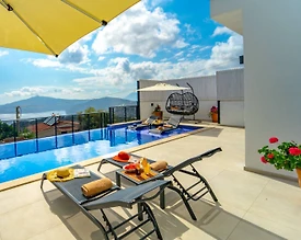 Kaş Bezirgan'da Enfes Deniz Manzaralı, Özel Havuzlu, Jakuzili Villa - 3