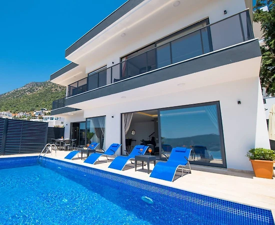 Kalkan Kördere'de Harika Deniz Manzaralı, Özel Havuzlu, Modern Villa - 1