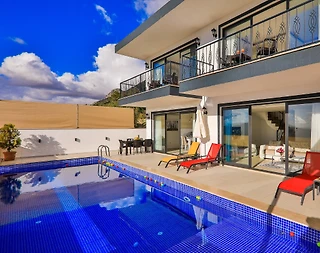 Kaş Bezirgan'da Deniz Manzaralı, Özel Havuzlu, 2+1 Villa - 1