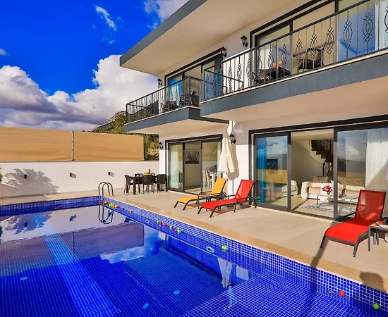 Kaş Bezirgan'da Deniz Manzaralı, Özel Havuzlu, 2+1 Villa - 1