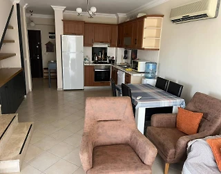 Didim Akbük'te Deniz Manzaralı, Tesis İçerisinde, Şık Dubleks Ev - 4