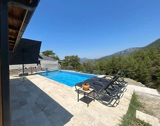 Fethiye Gökçeovacık'da Muhteşem Doğa Manzaralı; Özel Havuzlu, Taş Villa - 4