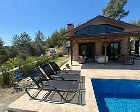 Fethiye Gökçeovacık'da Muhteşem Doğa Manzaralı, Özel Havuzlu, Taş Villa - 2