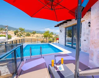 Kaş Uğrar'da Doğa İle İç İçe, Özel Havuzlu, Balayı Villası - 5