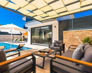 Kaş Bezirgan'da Çekirdek Ailelere Uygun, Özel Havuzlu, Modern Villa - 3