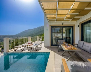 Kaş Çukurbağ'da Yeşillikler İçerisinde, Özel Havuzlu, 6 Kişilik Villa - 5