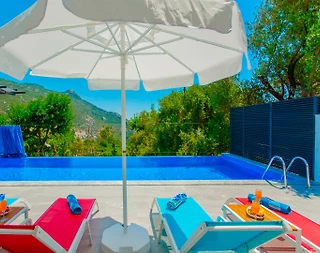 Kaş İslamlar'da Dağ ve Orman Manzaralı, Özel Havuzlu, 4 Kişilik Villa - 5