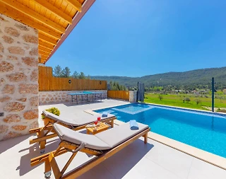 Kaş Sarıbelen'de Doğa İle İç İçe, Özel Havuzlu, 4 Kişilik Villa - 2