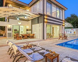 Kaş İslamlar'da Enfes Deniz Manzaralı, Özel Havuzlu, Kiralık Villa - 3