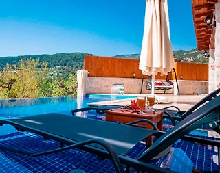 Kaş İslamlar'da Gözlerden Uzak, Özel Havuzlu, Jakuzili, Taş Villa - 4