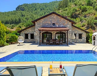 Fethiye Kayaköy'de Huzurlu Doğa İçerisinde, Özel Havuzlu, Taş Villa - 2