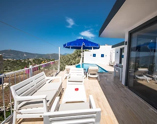 Kaş Bezirgan'da Muhteşem Deniz Manzaralı, Özel Havuzlu, Kiralık Villa - 3